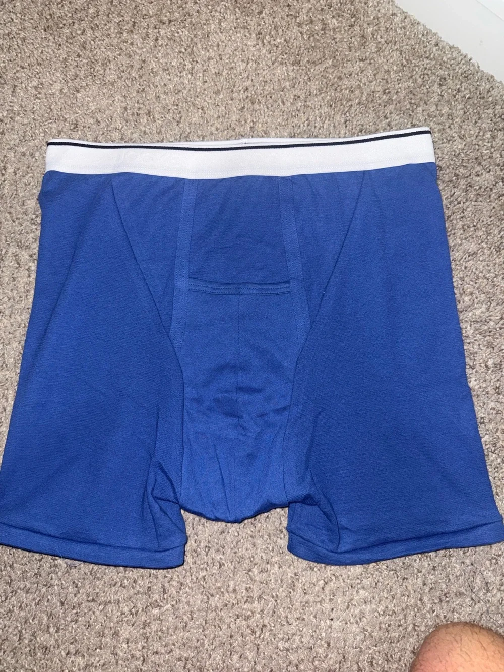 Jockey Blue Long Boxer Briefs with White Waistband - Picture 2 of 4